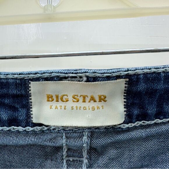 Big Star Kate Straight thick stitch denim jeans women's 25R 25 Regular - Picture 5 of 7